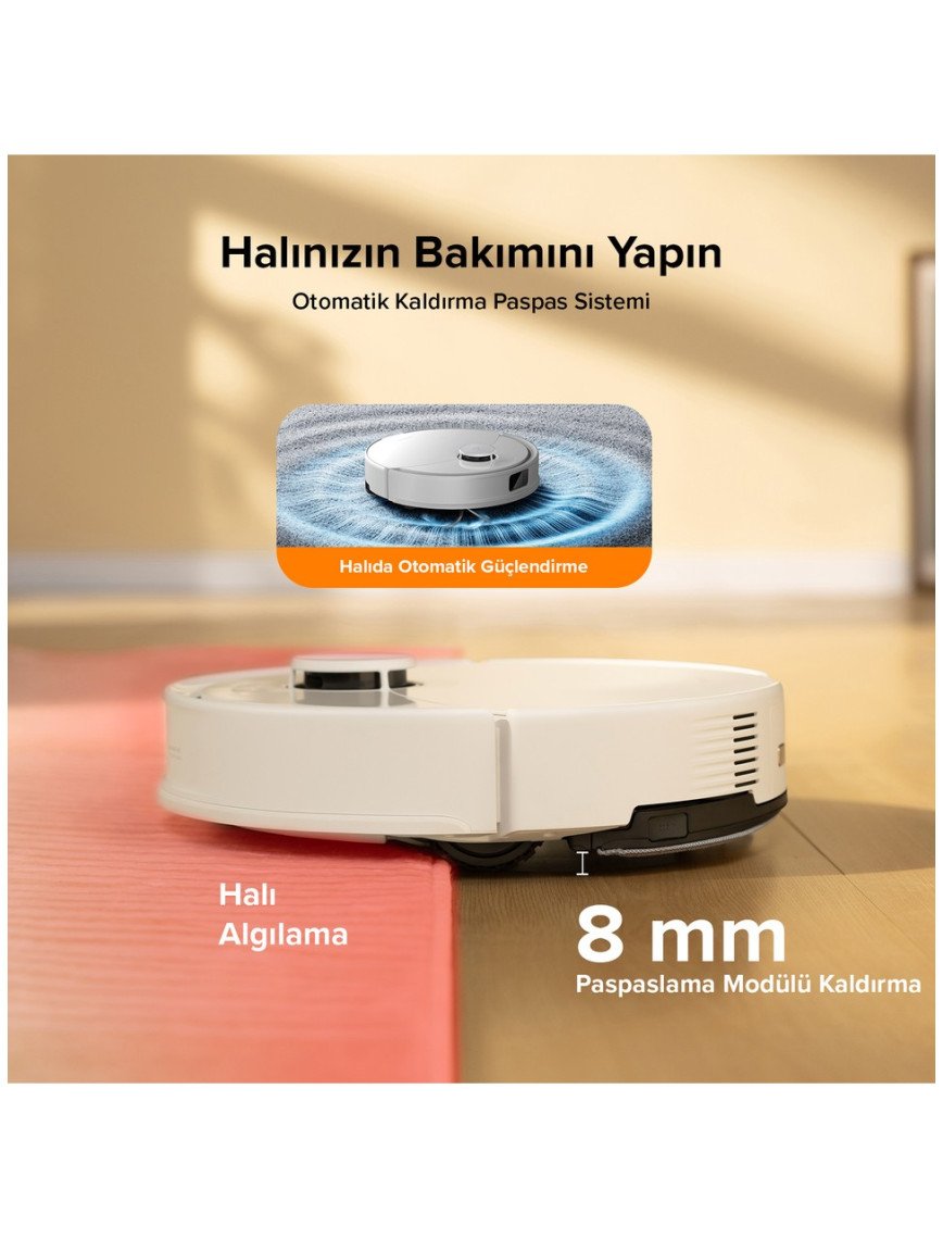 Roborock Q8 Max Pro Plus Akıllı Robot Süpürge Beyaz
